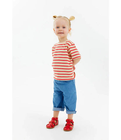 TNSTNat Uni OS S_S Tee Poppy Red Striped by The New